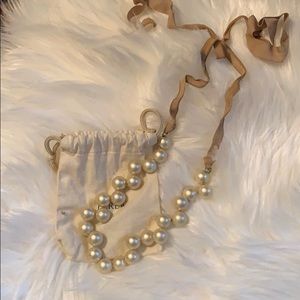 J. Crew Pearl Ribbon Necklace
